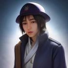 呦呦萝莉首席产品官张明远证件照，身着深色西装白衬衫，专业商务形象，暖色调背景